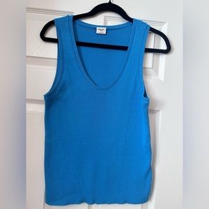 Abercrombie & Fitch Blue Ribbed Scoop Neck Sweater Tank (L)
